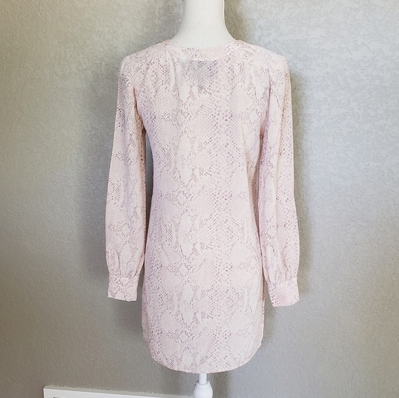 Rory Beca Silk snake Print shirt style dress Size Small long sleeve - Picture 4 of 8